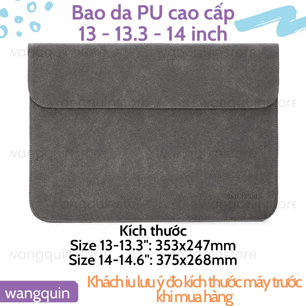 Túi đựng bảo vệ cho Macbook Air Pro Asus Acer 11.6&quot; / 13.3&quot; / 14&quot; Da cao cấp nhiều màu Bao Laptop Túi da đựng laptop