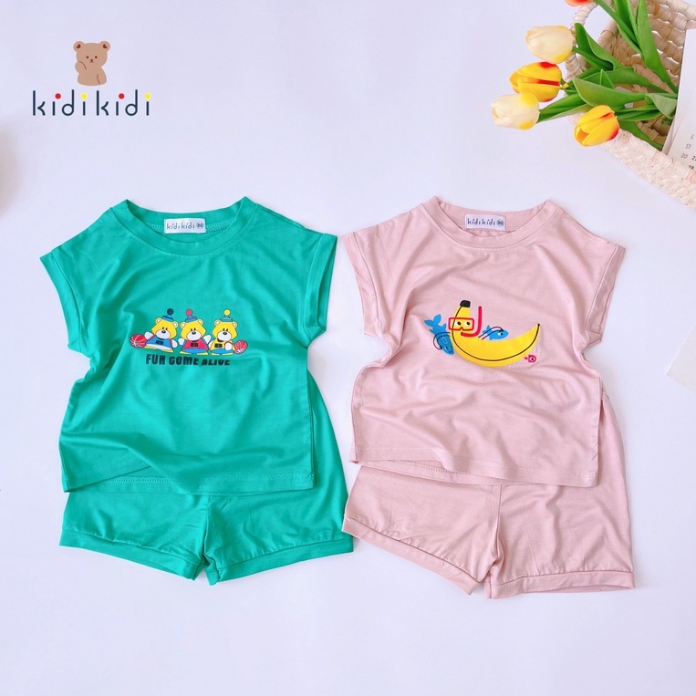 Đồ Bộ Bé Trai Thun Lạnh KidiKidi Sát Nách Quần Đùi Cho Bé