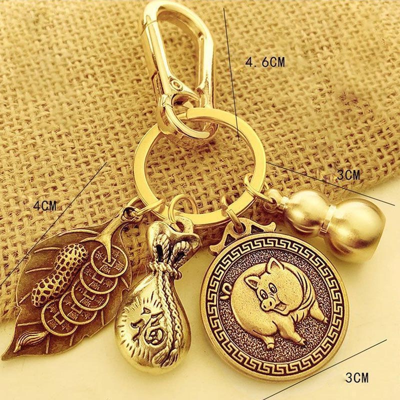 Móc Chìa Khóa Ô Tô Xe Máy 12 Con Giáp Phong Thủy Tài Lộc Phú Quý - Kim Loại VERSION 2 - CarZone