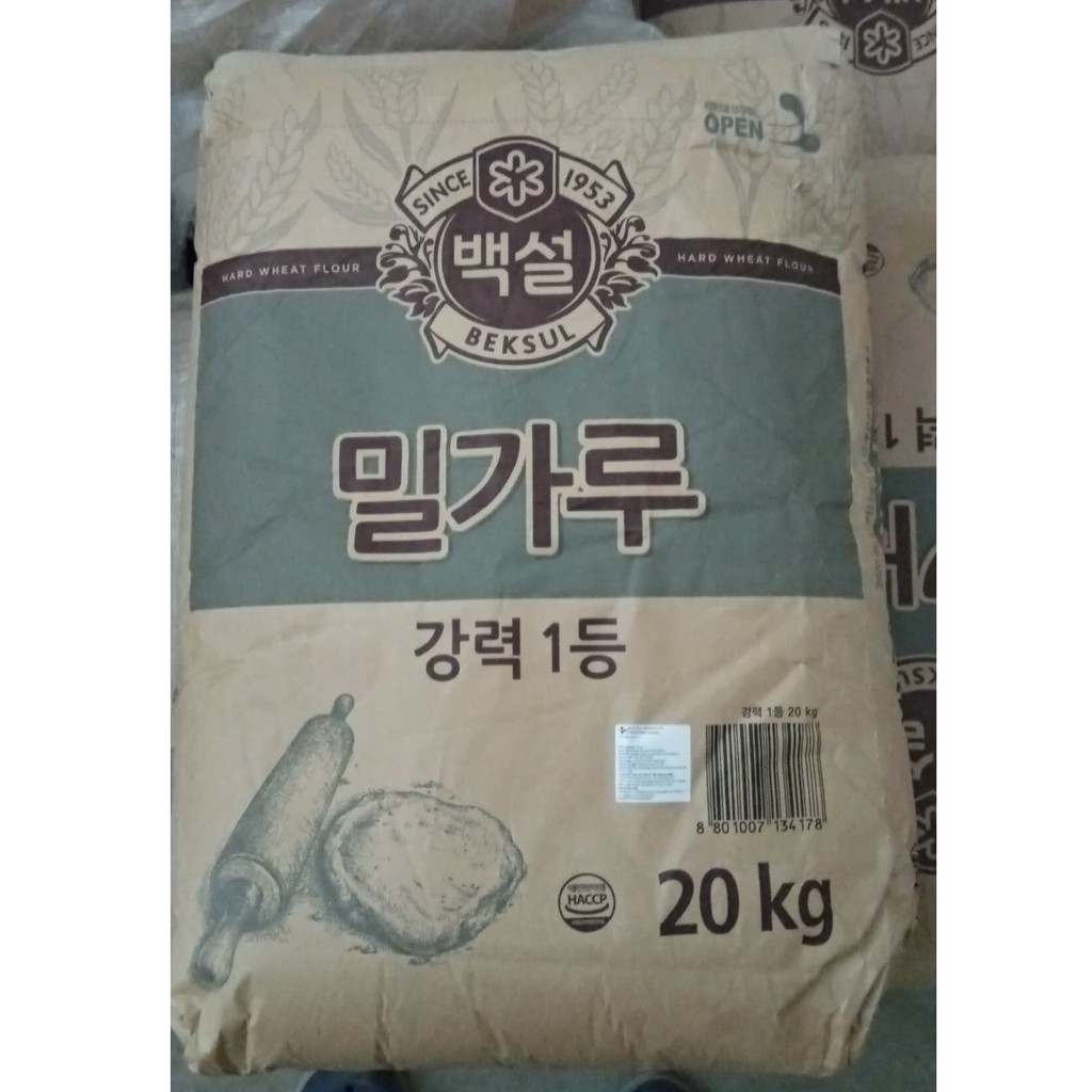 Bột mì chuyên dụng làm bánh mì hàn quốc 20kg bao to cho nhà hàng - 강력분