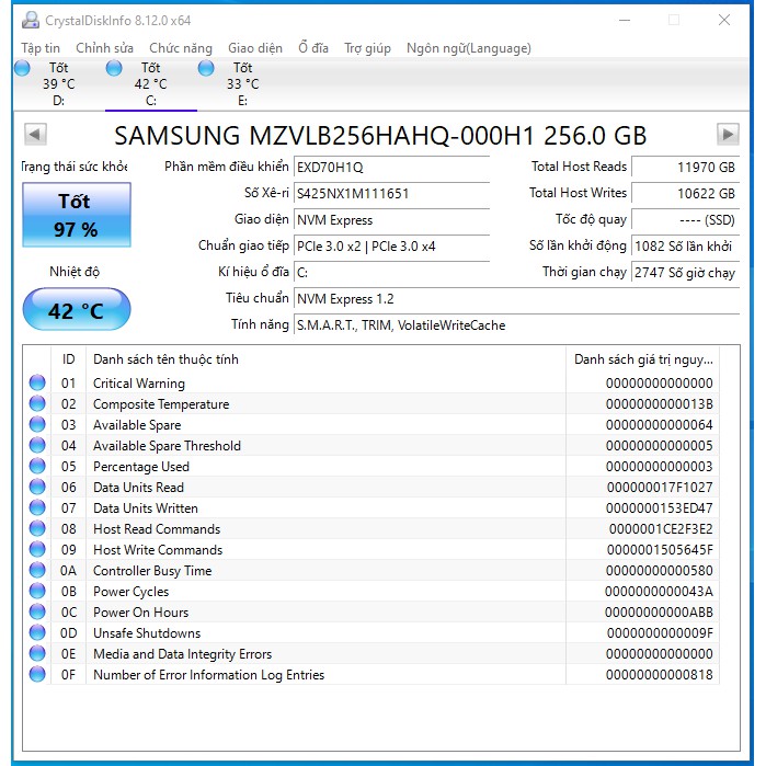 SSD Samsung PM981 256gb