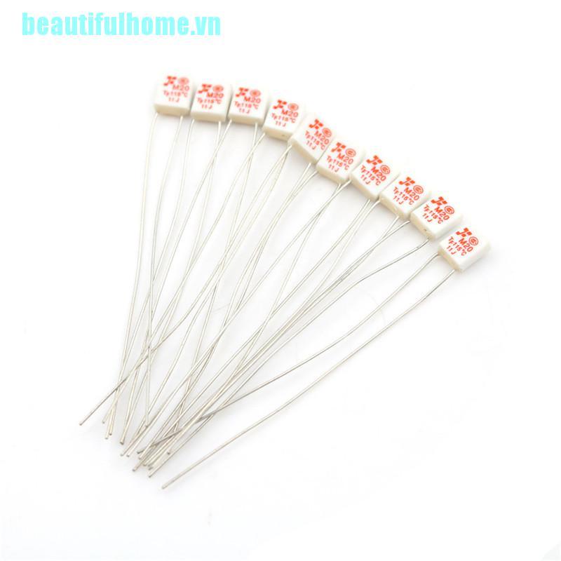 Bộ 10 cầu chì nhiệt M20 TF 115°C 250V cao cấp