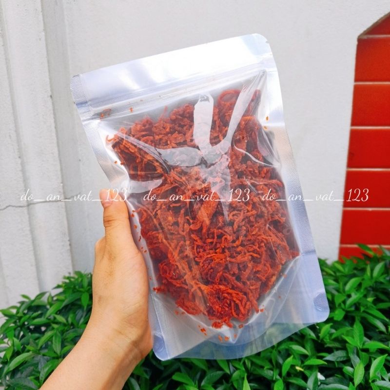 500g Thịt bò khô xé sợi khô heo giả bò sấy sợi thơm cay dai ngon