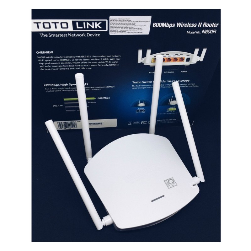 Router wifi totolink N600r, phát wifi tốc độ 600Mbps, Moden wifi tốt nhất hiện nay