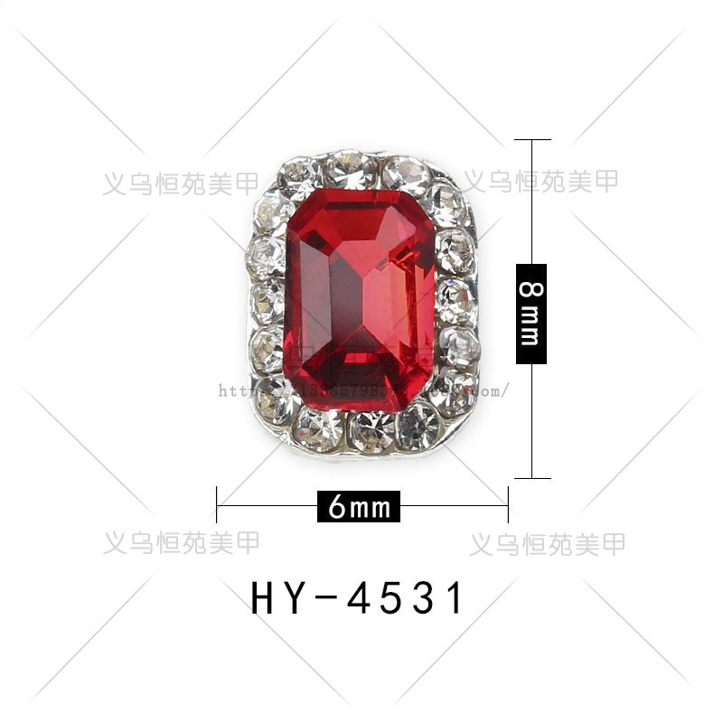 Phụ Kiện Đá Hình Chữ Nhật Đính Trang Trí Móng Tay
