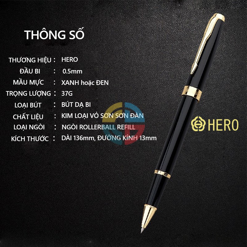 Bút Dạ Bi HERO 1502 - Bút Ký Kim Loại Cao Cấp