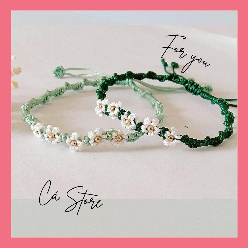 [D14] Vòng Tay Handmade 5 Hoa Mai Made By Cá Store
