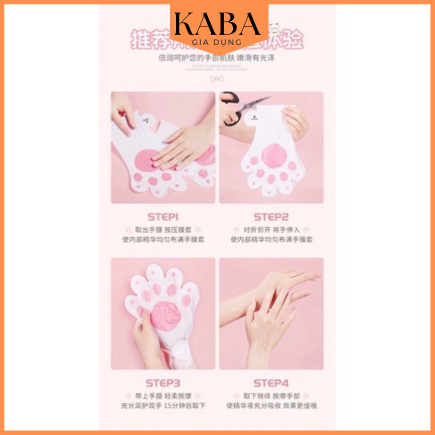 Mặt Nạ Tay chân Mask Dưỡng tay Mèo giúp dưỡng ẩm, làm trắng, tẩy tế bào chết da Tay Nội địa Trung KABA