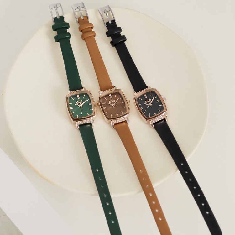 Đồng hồ nữ chính hãng đeo tay dây da mặt vuông đẹp chống nước LaCy Watch DHVGE0008