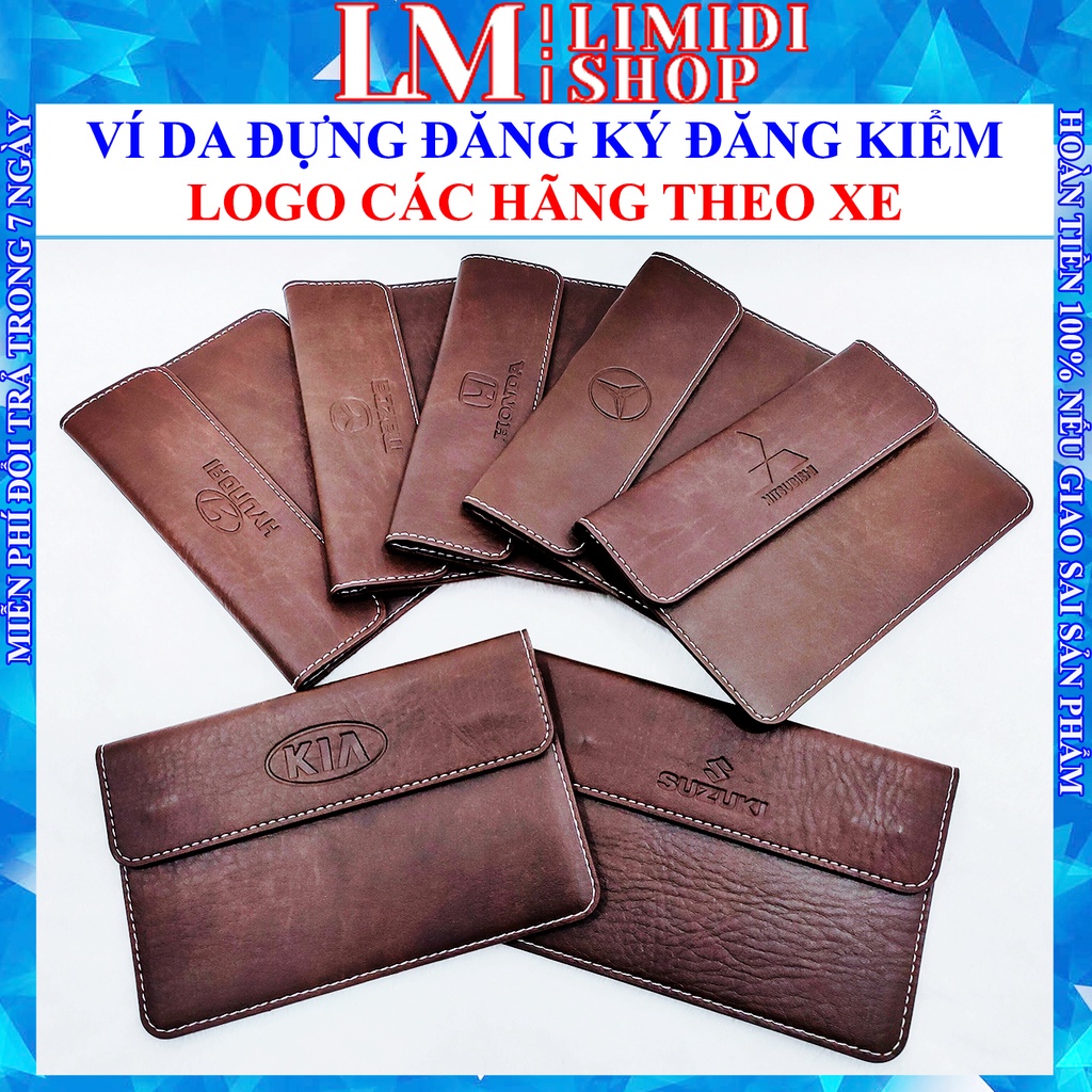 [FLASHSALE] Ví Da Đăng Kiểm Xe Ô tô - Ví Da Đựng Giấy Tờ Xe Hơi Cao Cấp - Logo Các Hãng Xe Ô tô, Hàng Chất Da Đẹp