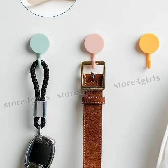 Móc Treo Đồ Tròn  Dán Tường Đa Năng Gắn Trang Trí Decor Nhà Cửa Nhiều Màu Sắc Store4girls