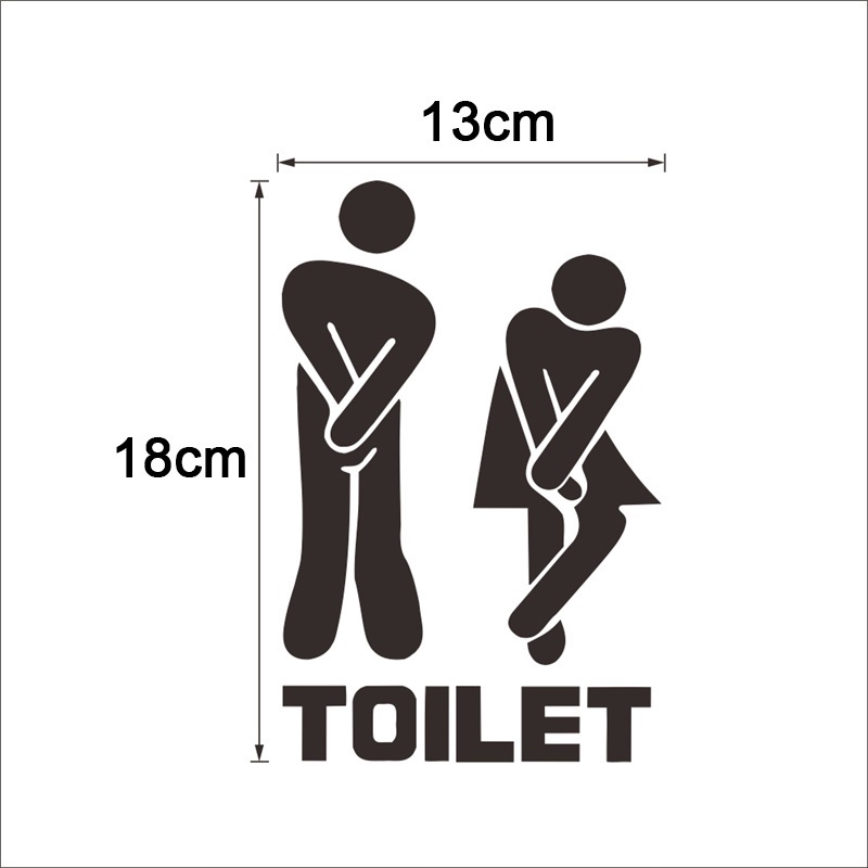 1 Miếng Dán Tường Trang Trí Nội Thất Phòng Tắm Hình Sáng Tạo Vui Nhộn 13*18cm