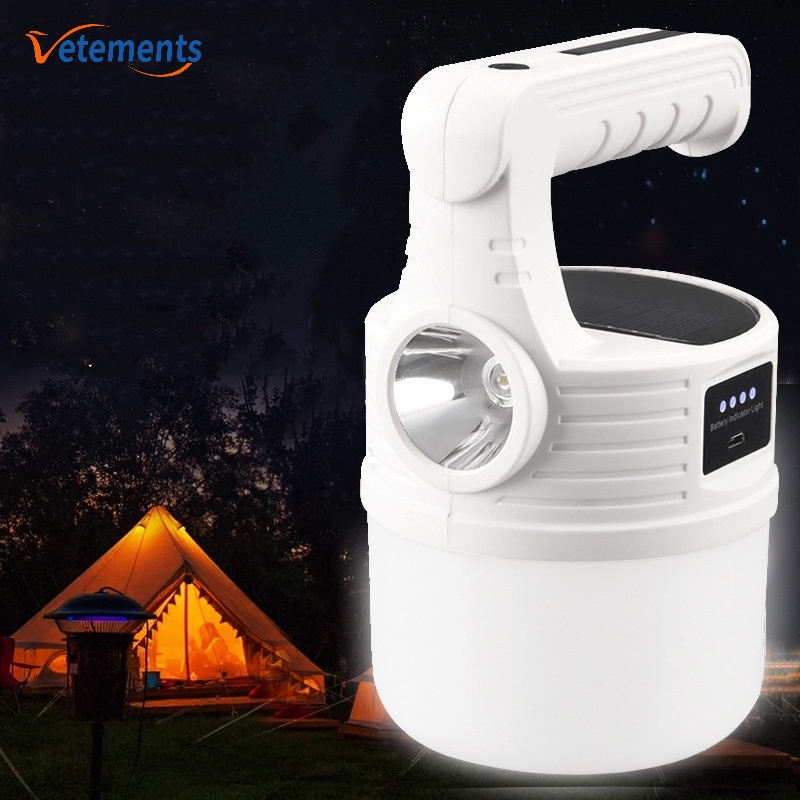 1 Đèn Pin Năng Lượng Mặt Trời Cầm Tay Siêu Sáng Có Thể Sạc Lại USB 42 LED Có Thể Điều Chỉnh Dùng Khi Đi Cắm Trại