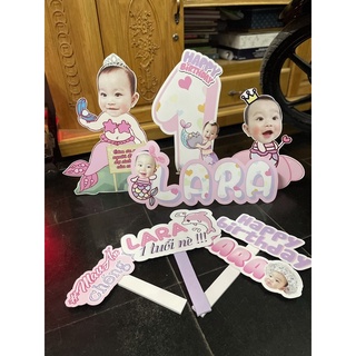 Combo 2 hình chibi và cây welcome có hình bé