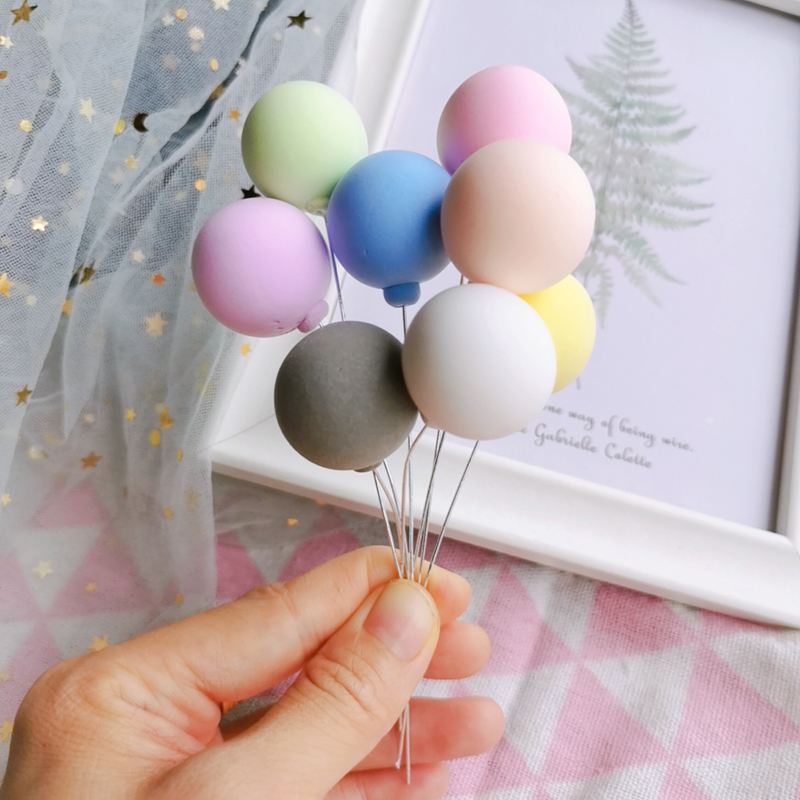 Set 6 Bong Bóng Đất Sét Hình Bánh Kem Trang Trí Tiệc