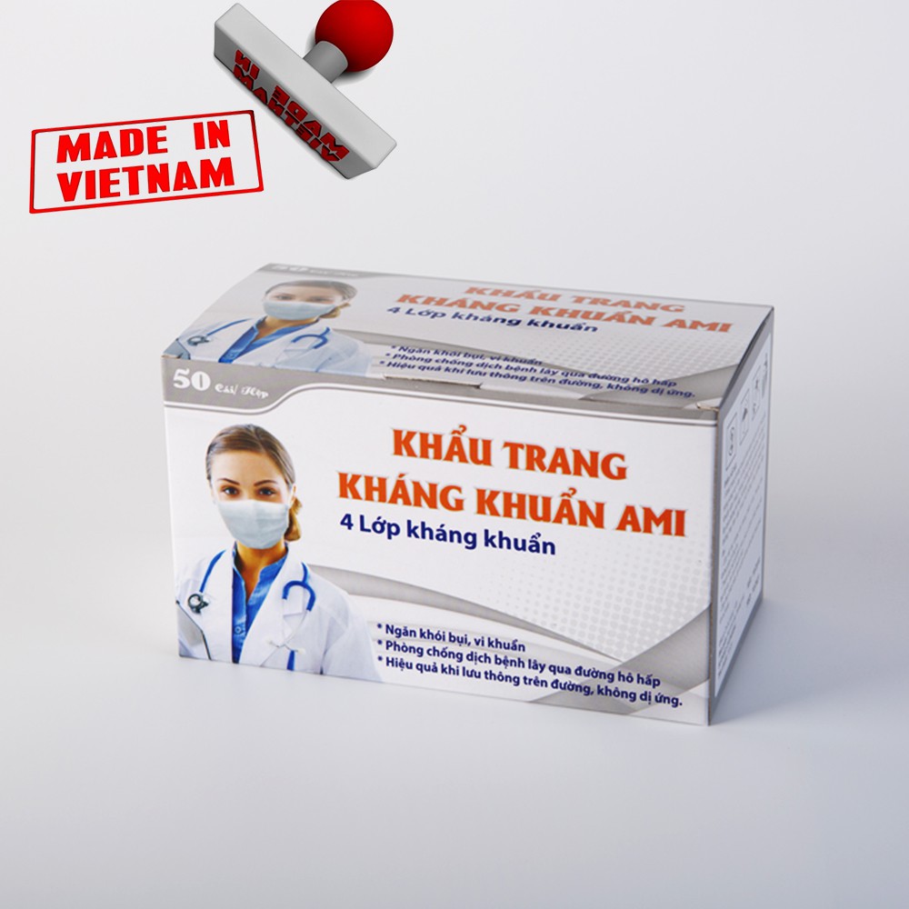 Combo 5 Hộp Khẩu Trang Y_Tế AMI,Mầu Xám,4 Lớp Có Lớp Than Hoạt Tính, (50 chiếc 1 hộp) 5 xám | WebRaoVat - webraovat.net.vn