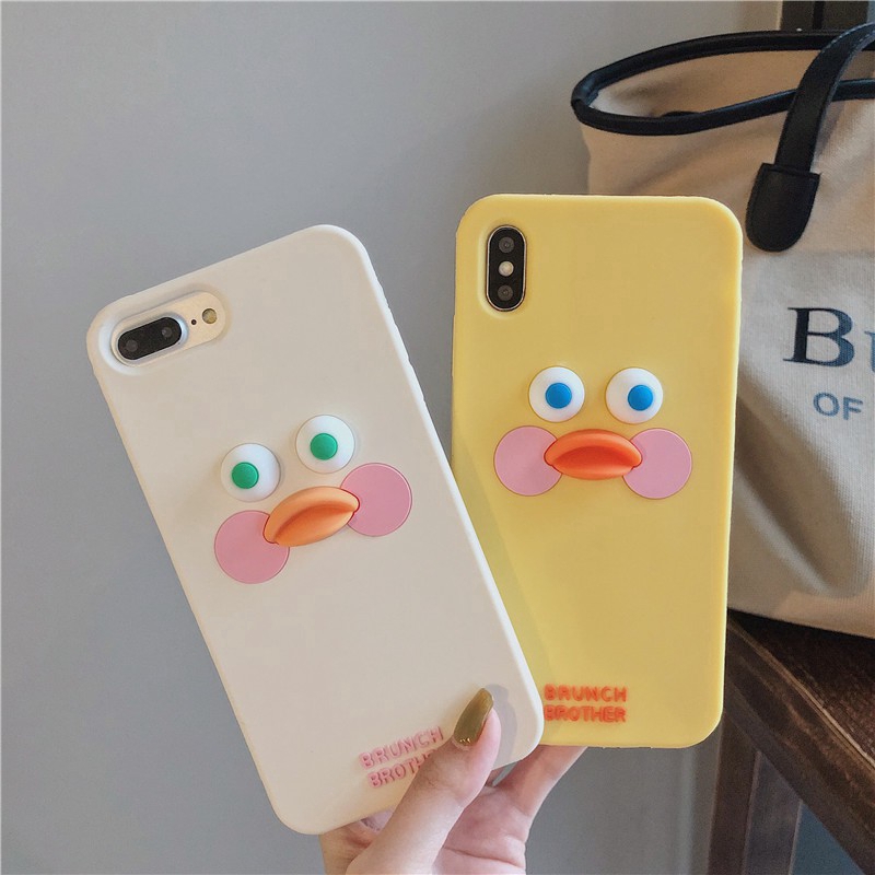 Ốp điện thoại silicone in hình chú vịt đáng yêu cho iPhone 13 11 pro max 12mini 12 pro max 6 6s 7 8 Plus X XS MAX XR