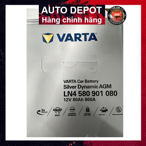 Ắc quy Varta Ssilver AGM LN4 12V80AH chính hãng cho xe ô tô Mercedes BMW Audi