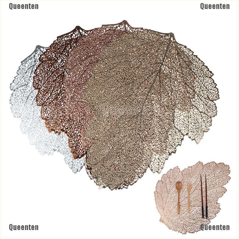 1 Miếng Lót Bàn Ăn Pvc Họa Tiết Lá Cây