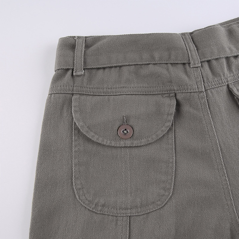 DUNEA Quần jean nữ lưng thấp buộc dây thiết kế thời trang