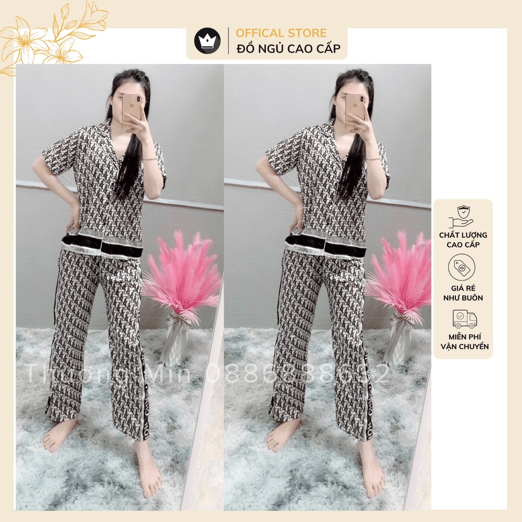 [ Siêu Hot ] Bộ Đồ Pijama lụa - Bộ lụa cộc tay quần dài chất liệu mát lịm | BigBuy360 - bigbuy360.vn