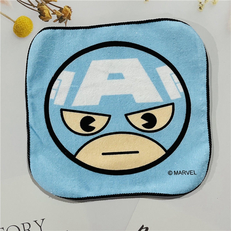 Khăn Vuông Cotton 20 * 20cm In Họa Tiết Hoạt Hình Marvel / Captain America / Spiderman / Iron Man / Hulk Cho Trẻ Em 2022