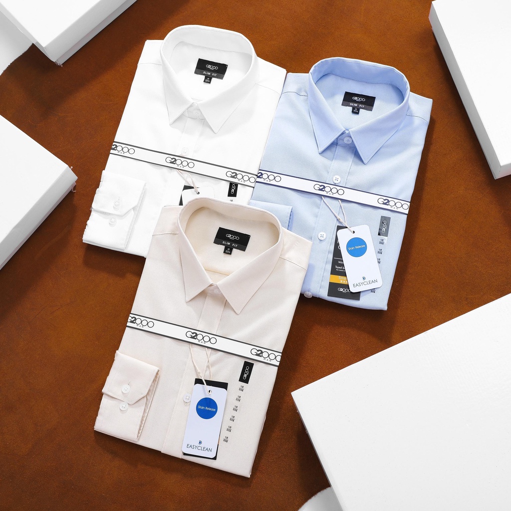 Áo sơ mi nam dài tay G2000 dư xịn ,Chất vải Cotton hạt ,Form Slimfit,thấm hút mồ hôi,hàng VNXK