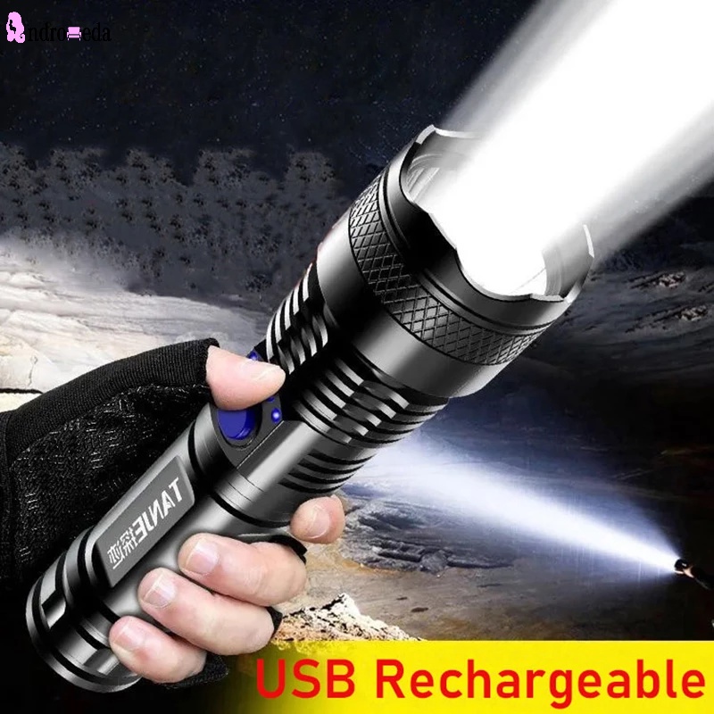 Đèn Pin Chiến Thuật Siêu Sáng Chống Nước Sạc USB Tiện Dụng