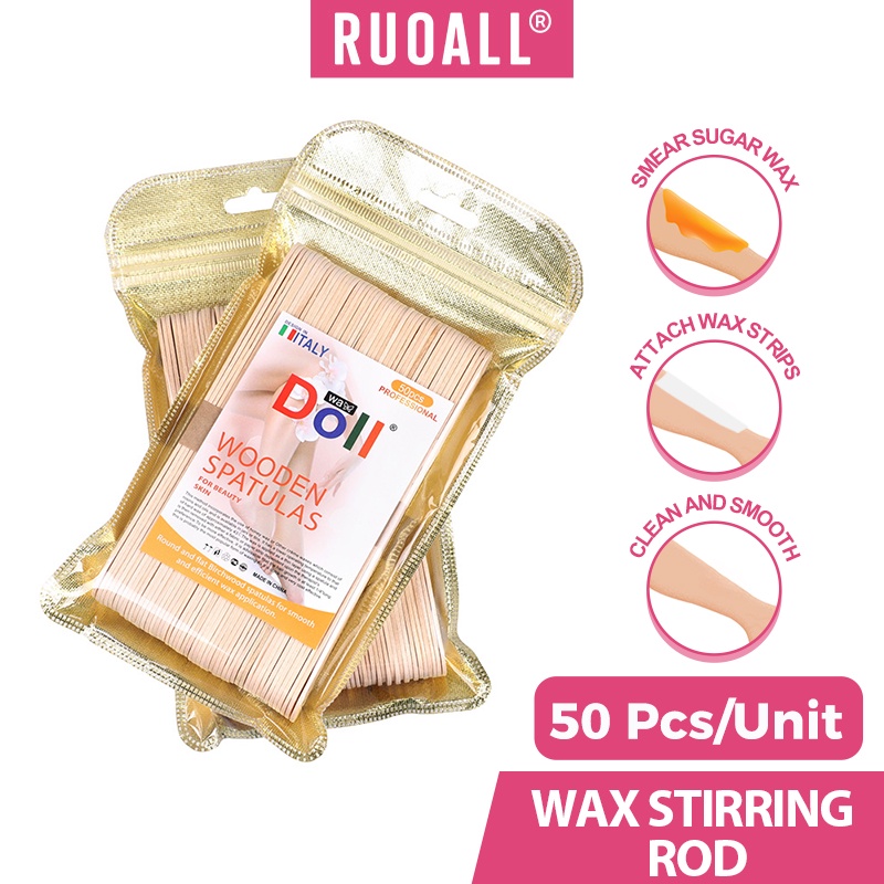 Set 50 que gỗ RUOALL bôi sáp tẩy lông tiện lợi 100g