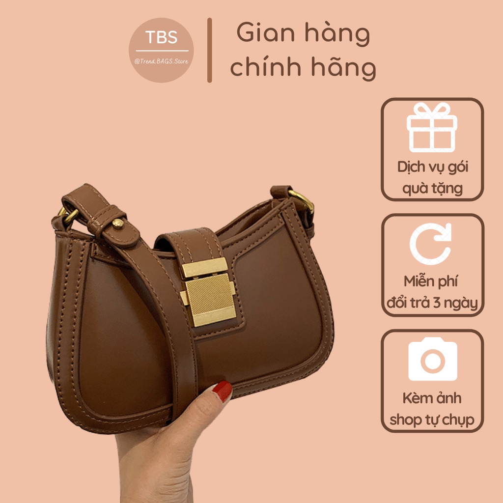 Túi đeo vai (tặng kèm dây đeo chéo) dáng nhỏ da trơn mịn - Hàng loại 1 - TB.Store HD151 20x12x6 cm