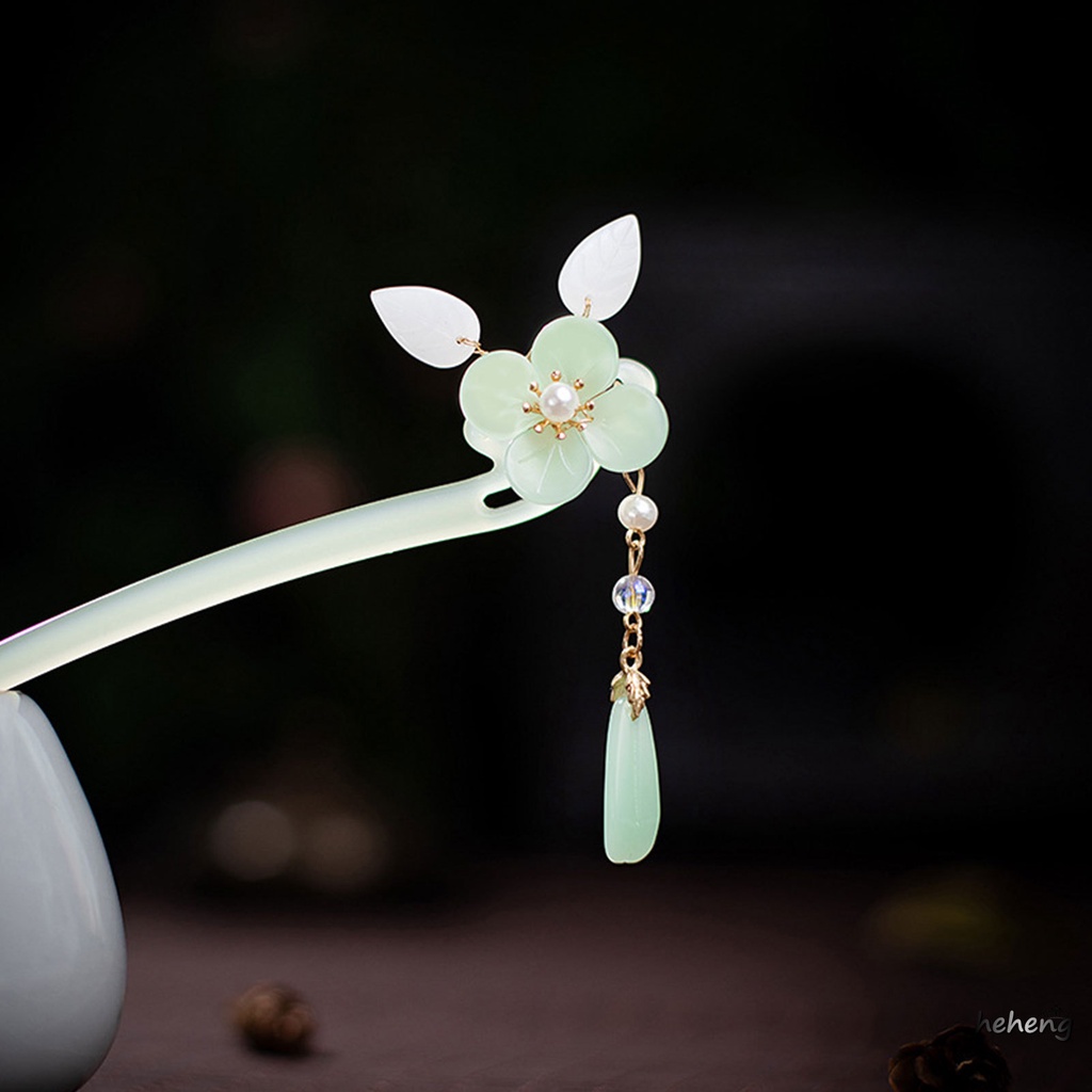 Trâm Cài Tóc Đính Hoa Tua Rua Phong Cách Trung Hoa Tối Giản Cho Nữ