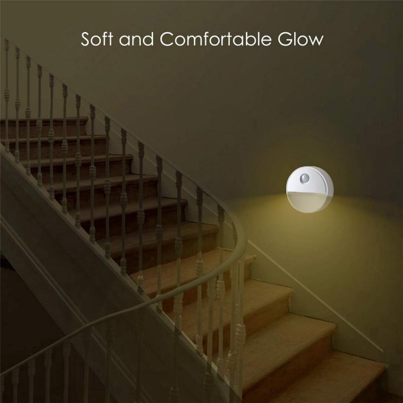 Stick-On Half Moon Motion Sensor Night Light / LED Closet Stair Light / Human Body Induction Wall Lamp