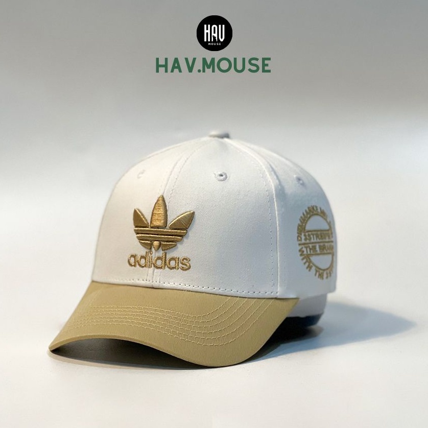 Nón lưỡi trai Adidas mix vàng trắng free size dành cho cả nam và nữ