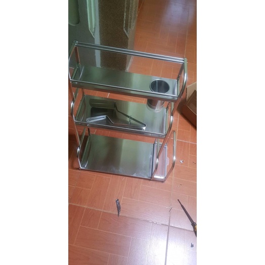 Kệ INOX Đựng Gia Vị Nhà Bếp 2 Tầng và 3 Tầng - Kệ Đựng Cao Cấp Chống Han Gỉ Thiết Kế Thông Minh Gọn Nhẹ