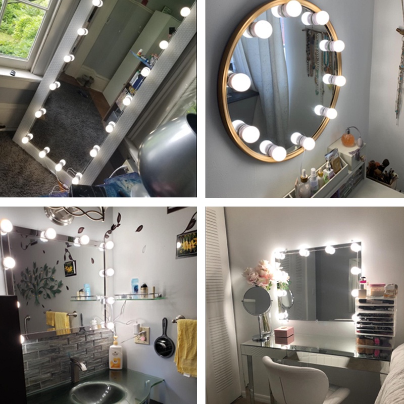 Đèn Trang Điểm Gương Led Siêu Sáng, Điều Chỉnh Ba Chế Độ, Đèn Gương Phòng Tắm Không Cần Đục Lỗ, Tiết Kiệm Năng Lượng