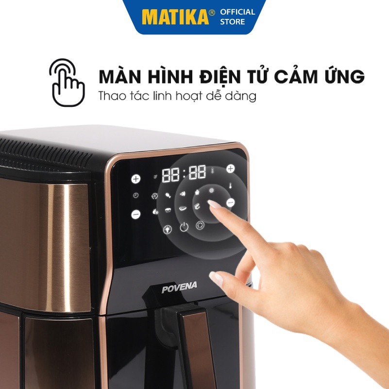 [Mã BMBAU300 giảm 10% đơn 499K] [Mã ELHADEV giảm 4% đơn 300K] Nồi Chiên Không Dầu Điện Tử POVENA dung tích 9.8L PVN-3698