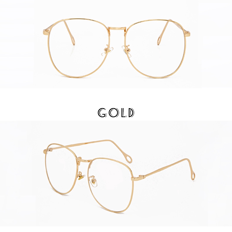 Mắt Kính Gọng Kim Loại Chống Bức Xạ Phong Cách Ulzzang Hàn Quốc Cho Nữ