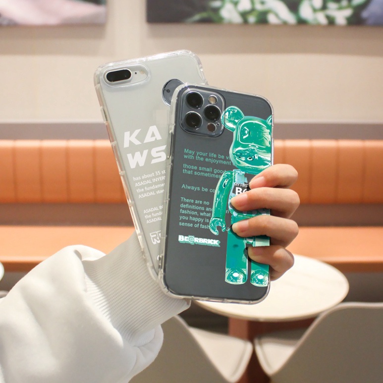Ốp lưng iphone 6, 6s plus, 7 8 Plus, X, XS, XR, XSMAX, 11, 12, 13 PROMAX TRONG SUỐT BEARBRICK CỰC HOT PKVN
