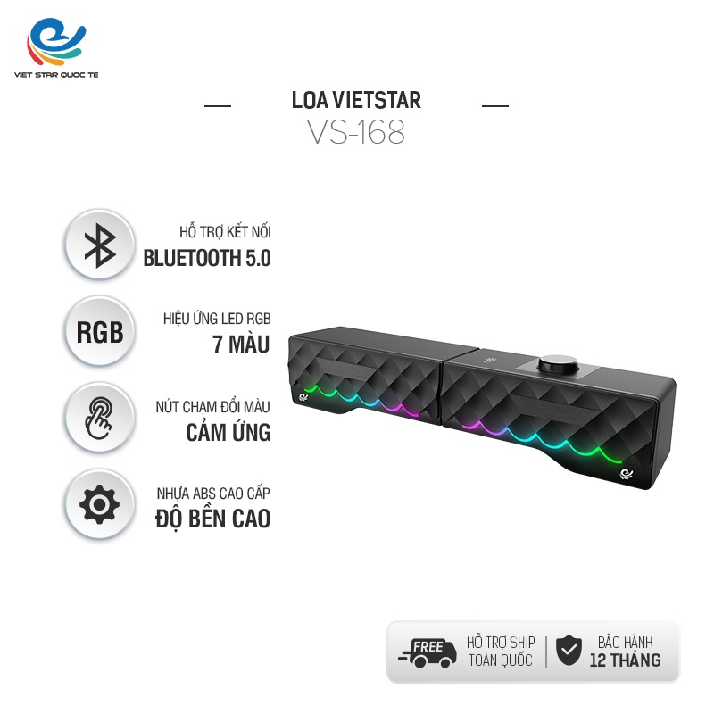 Loa Thanh SOUNDBAR VietStar Kiểu Dáng Gaming - Hiệu ứng LED RGB - Công suất lớn 5W - BẢO HÀNH 12 THÁNG