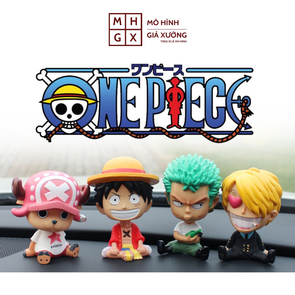 Mô hình One Piece Luffy Zoro Sanji Chopper lắc đầu  Sabo siêu dễ thương ngỗ nghĩnh thích hợp trang trí bầy bàn bầy taplo