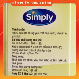 Dầu Đậu nành Simply chai 2 lít