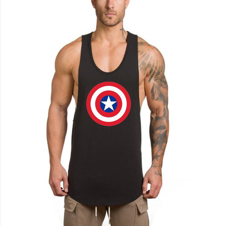 Áo thun 3 lỗ in biểu tượng Captain American cho nam