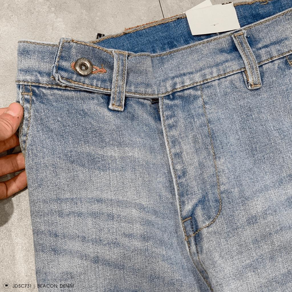 Quần Jean Dài Siêu Cấp Lưng Cao Xanh Nhạt BEACON DENIM Mã JDSC731