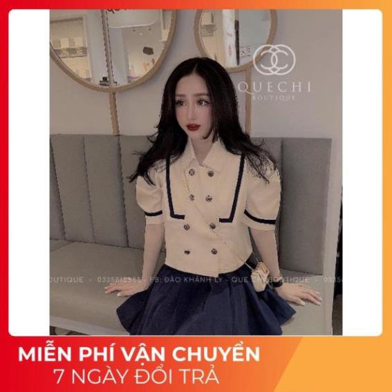 [ 𝐅𝐑𝐄𝐄 𝐒𝐇𝐈𝐏 ] SET THỦY THỦ PHỐI VIỀN XANH MIX CHÂN VÁY XOÈ XANH XẾP LY