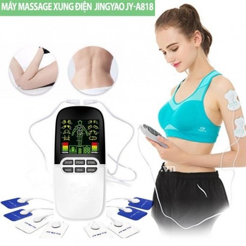 Máy massage xung điện pin sạc 4 miếng dán đèn hồng ngoại JINGYAO JY-A818