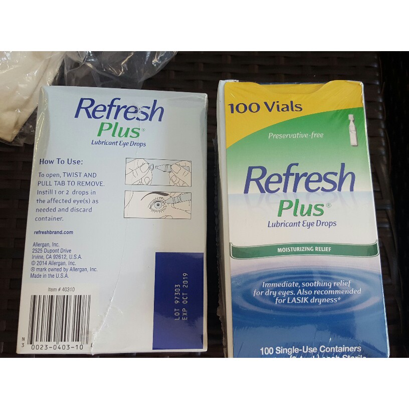 (HSD:1.2023)NƯỚC NHỎ MẮT NHÂN TẠO REFRESH PLUS® LUBRICANT EYE DROPS - HỘP 100 TÉP / LẺ từ mỹ