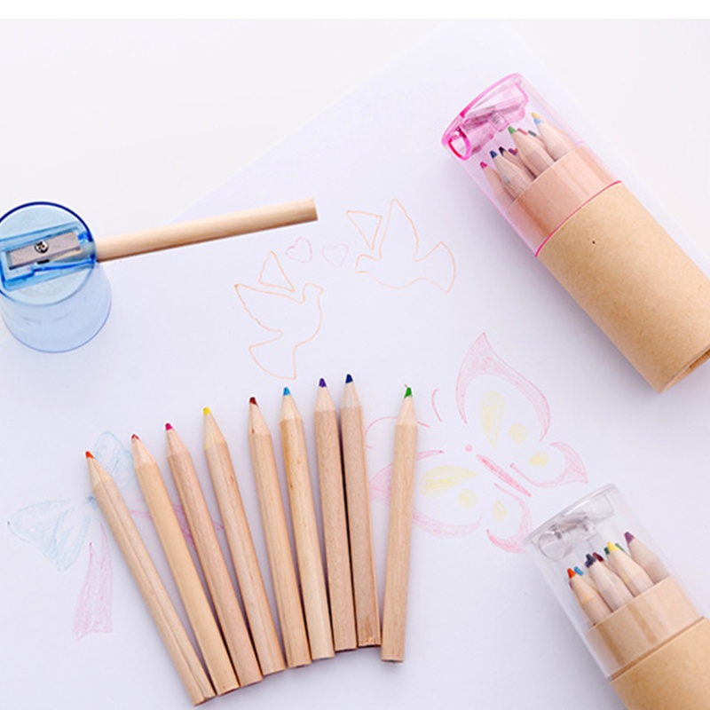 ✿ Set 12 Bút Chì Màu Kèm Đồ Chuốt Cho Bé