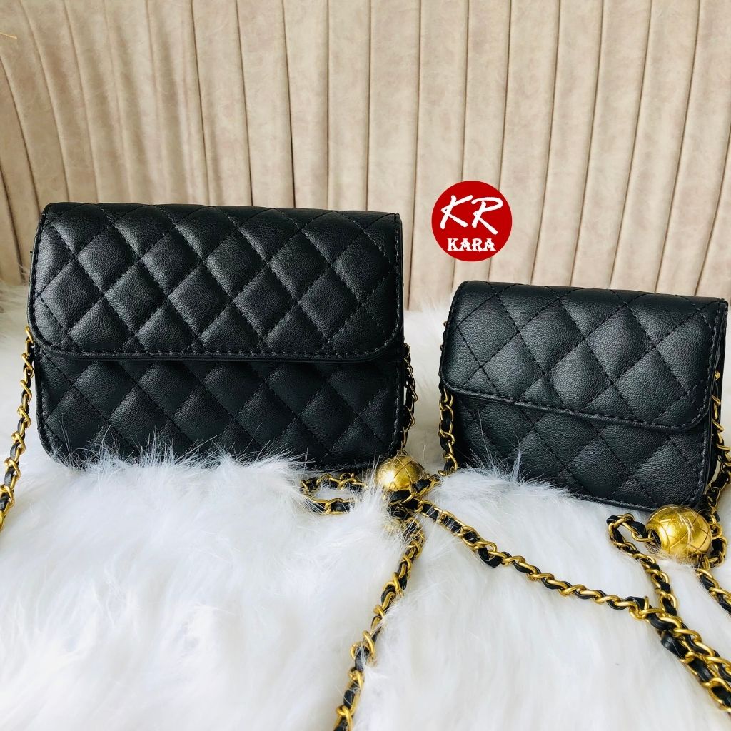 (Hàng loại 1) Túi Xách Mini Đeo Chéo Trần Trám KR433- 2 size (12 và 17), Da PU cao cấp, dây đeo chéo tùy chỉnh- KARA 433