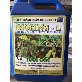 Phân bón lá kali sinh học BIO KING 5 lít tưới gốc ra rễ cực mạnh, phục hồi cây, chống vàng lá, cải tạo đất, phát đọt