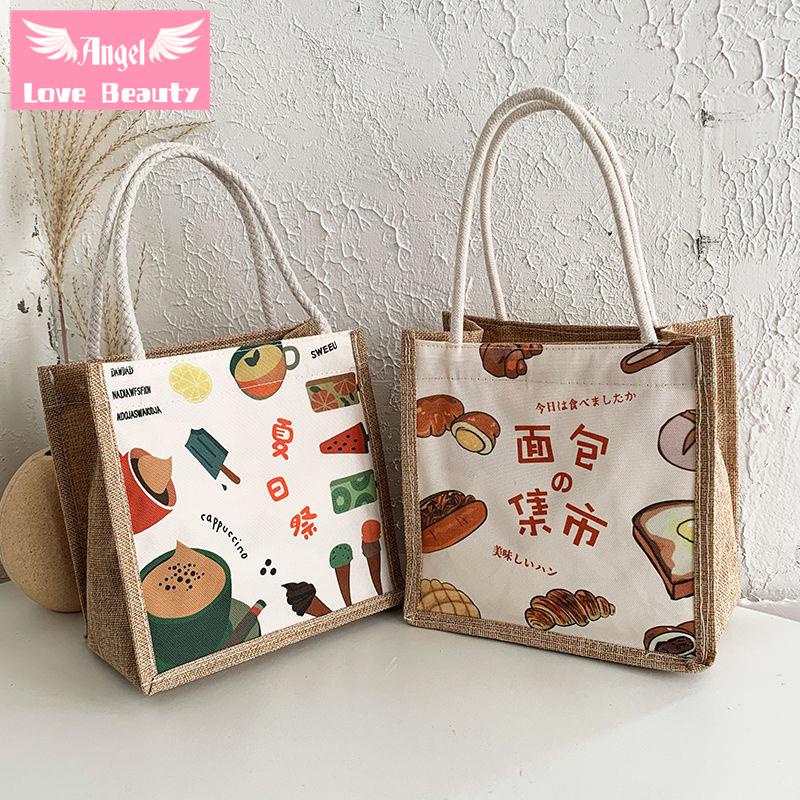 Angel~ [Hàng Có Sẵn] Túi Đựng Cơm Trưa Di Động Chống Thấm Nước In Hình Hoạt Hình Dễ Thương 2022 Cho Nữ